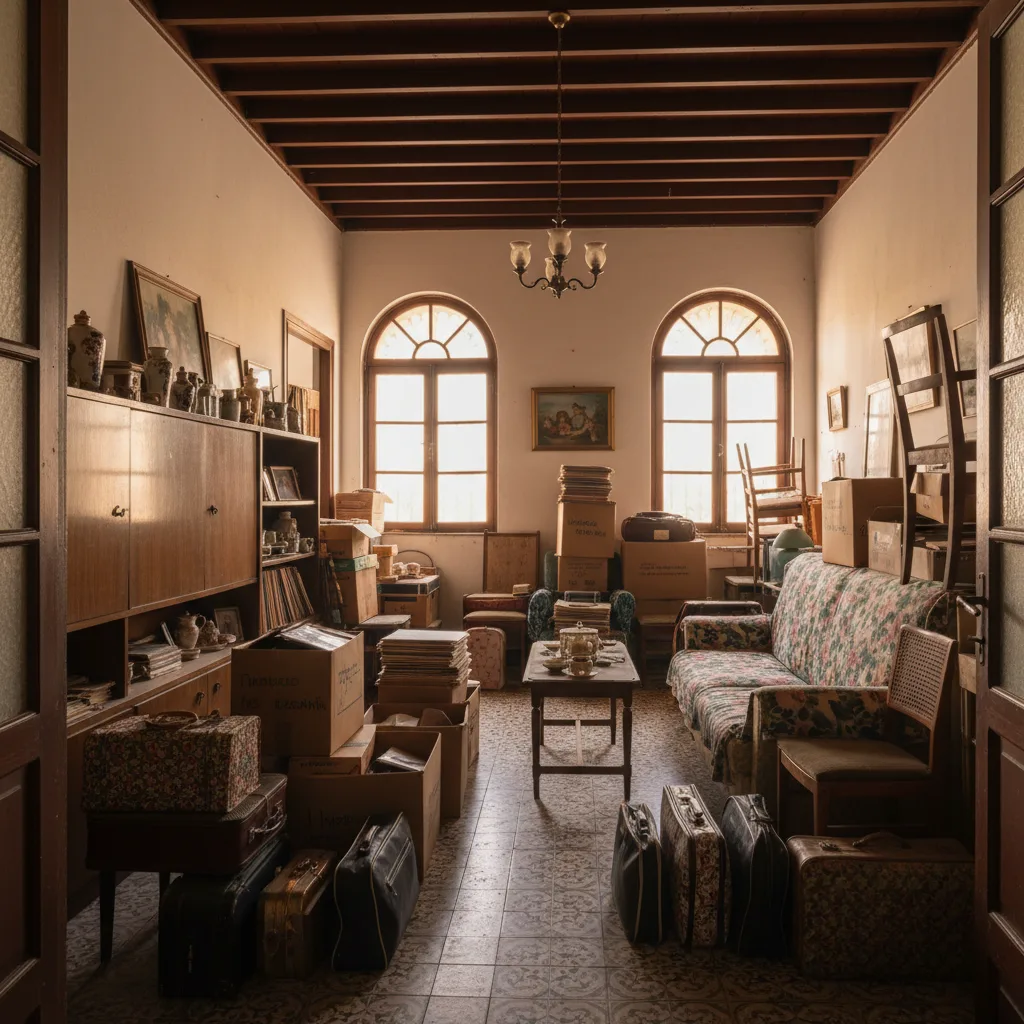 Wohnungsauflösung nach Erbfall auf Gran Canaria — vollgestellte Wohnung mit persönlichen Gegenständen