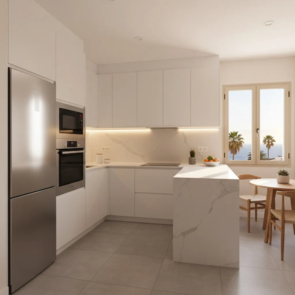 Cocina moderna reformada en vivienda de Ingenio