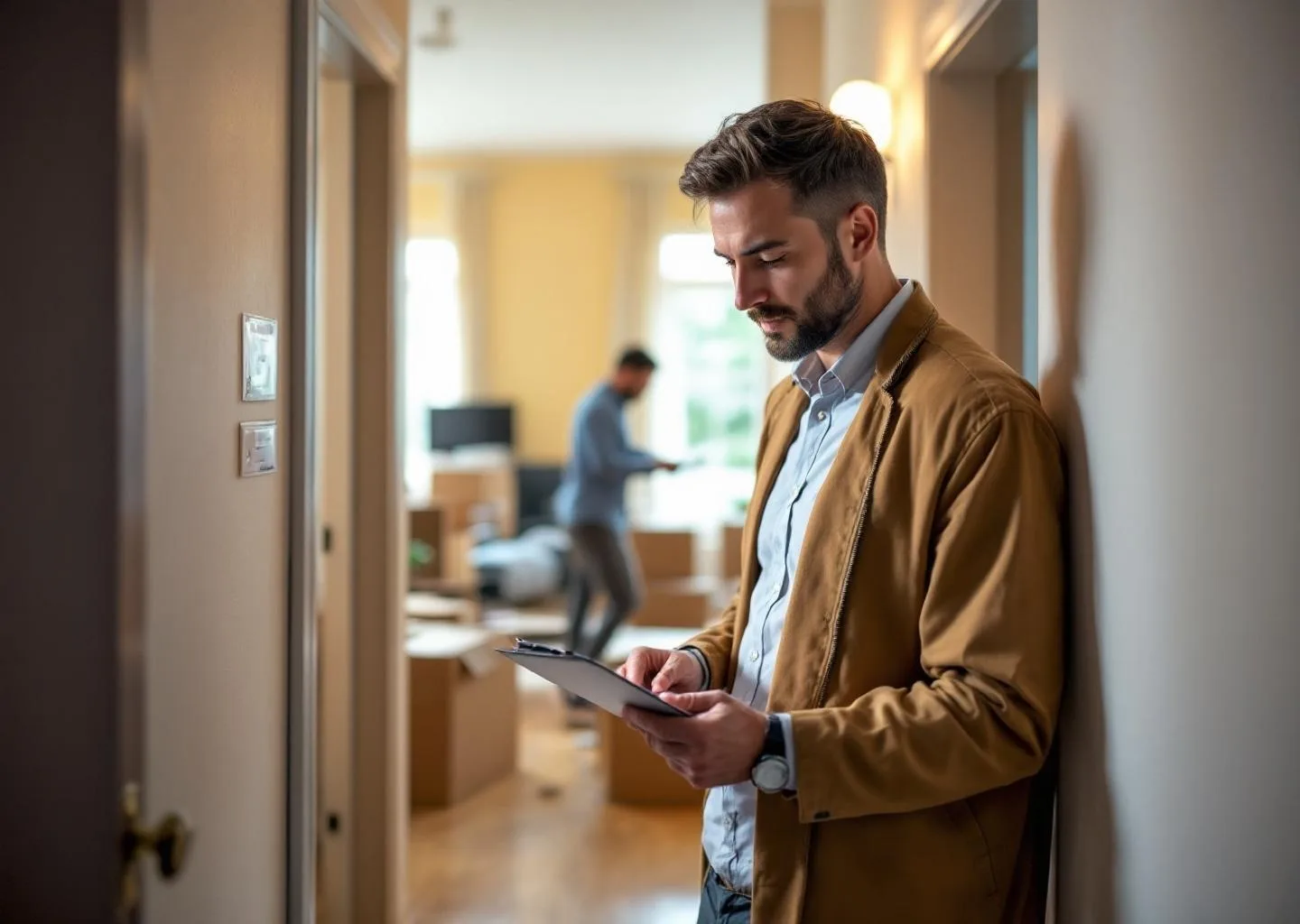 Cliente y profesional de Sosa revisando presupuesto de vaciado de apartamento turístico en Mogán