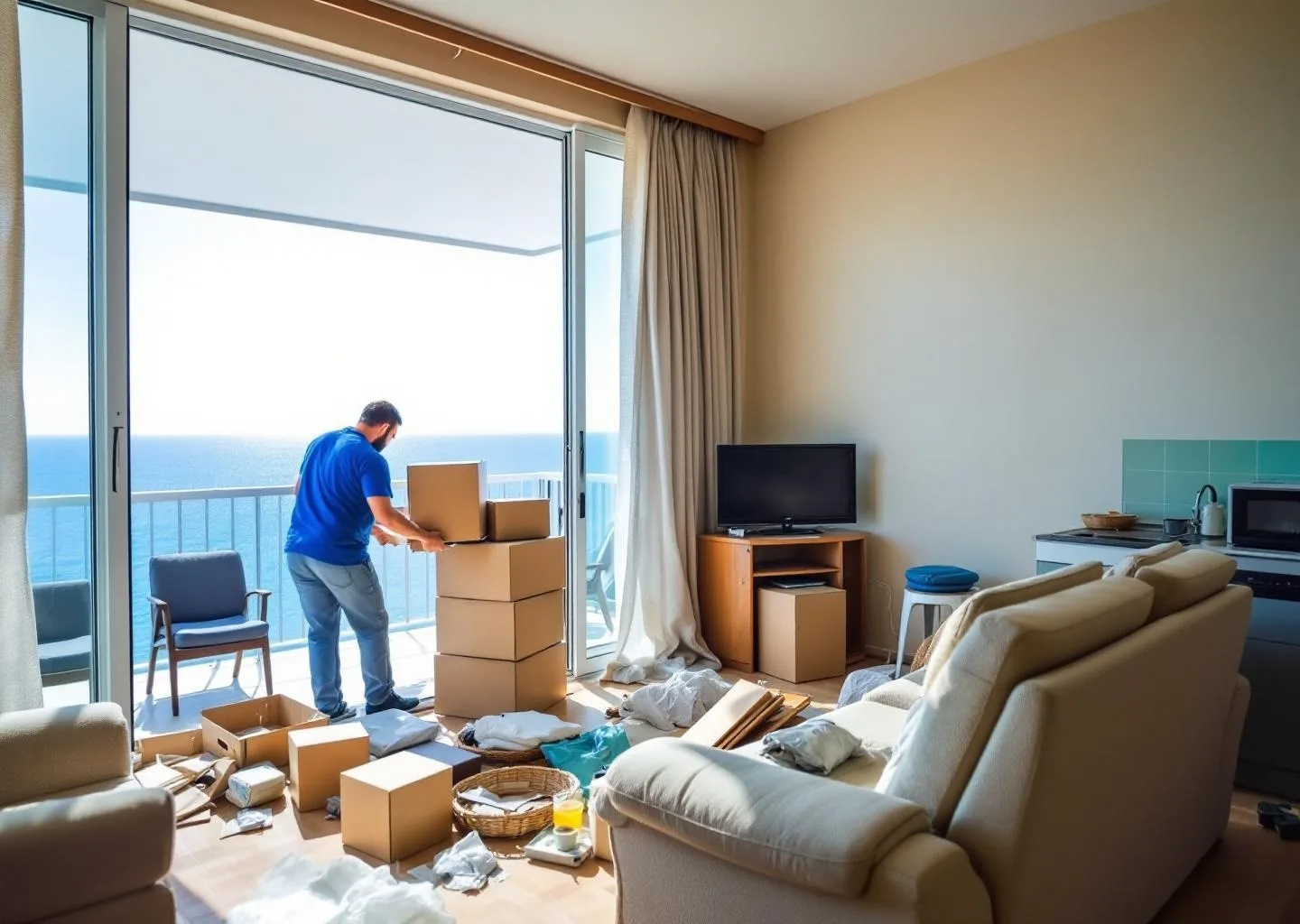 Vaciado profesional de apartamento turístico para reforma en complejo costero del municipio de Mogán, Gran Canaria