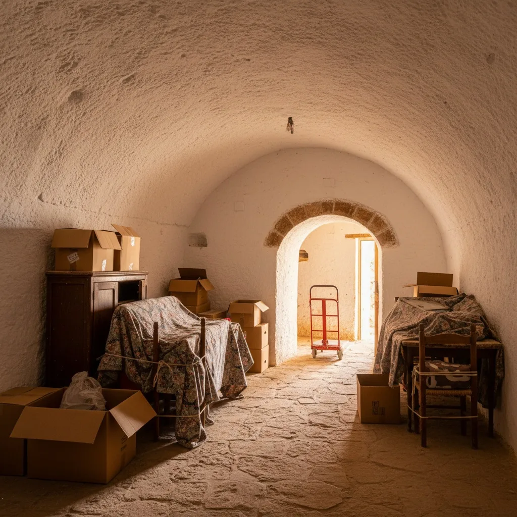 Interior de vivienda durante servicio profesional de vaciado de pisos en Artenara, Gran Canaria